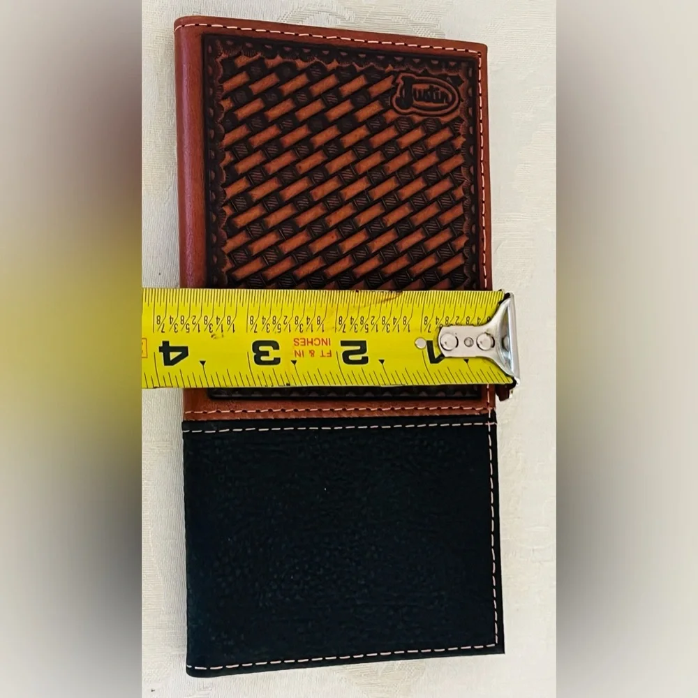 Justin Boots Rodeo Leather Wallet - Basketweave - Style 7 **NEW**